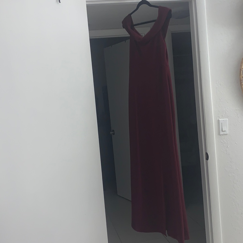 Lulus Burgundy Off-the-Shoulder Maxi Dress